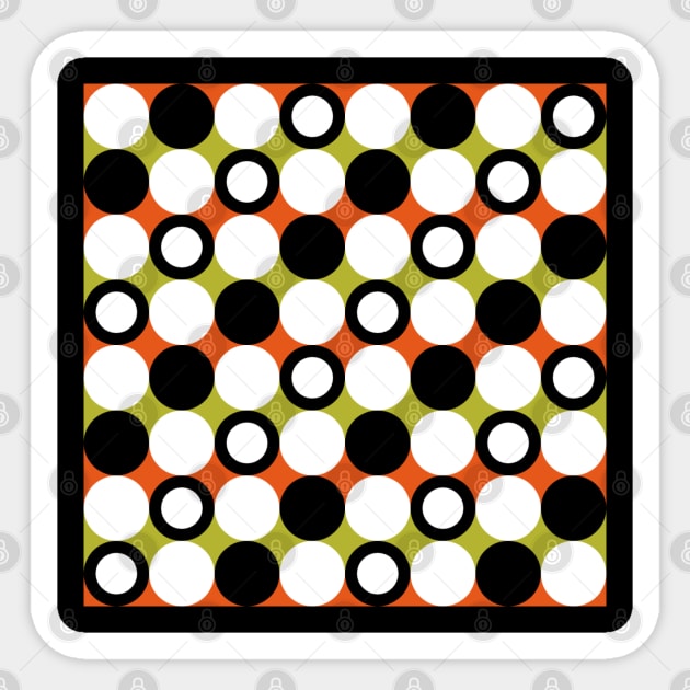 Lime Green Orange Black and White Circles Sticker by Terriology